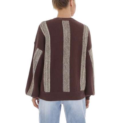 Damen Strickpullover von White ICY Gr. One Size - coffee