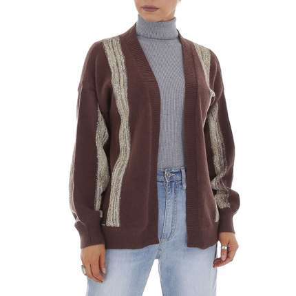 Damen Strickjacke von White ICY Gr. One Size - coffee