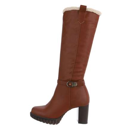 Damen High-Heel Stiefel - camel