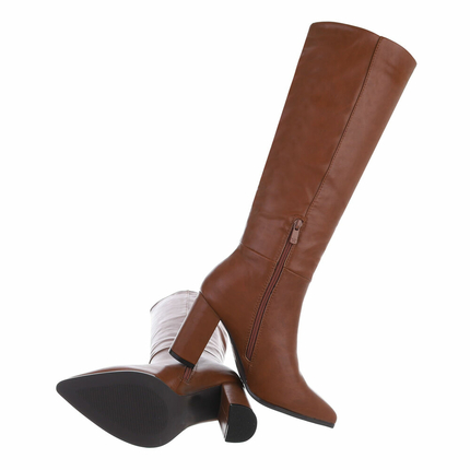 Damen High-Heel Stiefel - camel