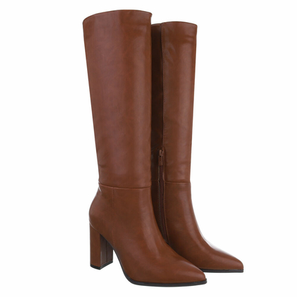 Damen High-Heel Stiefel - camel