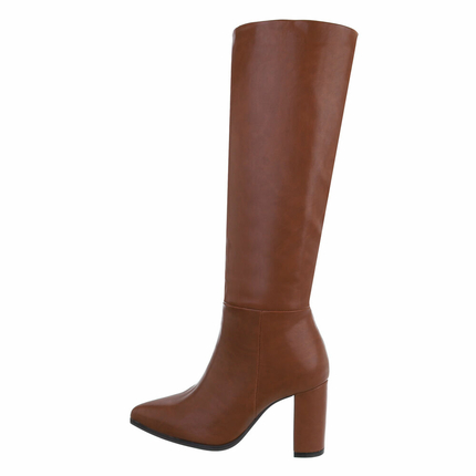 Damen High-Heel Stiefel - camel Gr. 36