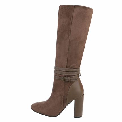 Damen High-Heel Stiefel - khaki
