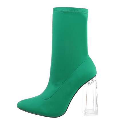 Damen High-Heel Stiefeletten - green Gr. 37