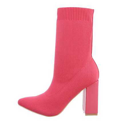 Damen High-Heel Stiefeletten - pink