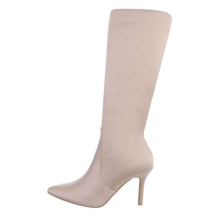 Damen High-Heel Stiefel - beige Gr. 37