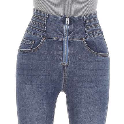 Damen High Waist Jeans von Laulia - blue