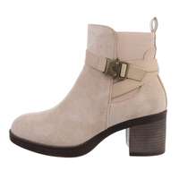 Damen High-Heel Stiefeletten - beige