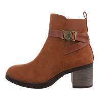 Damen High-Heel Stiefeletten - camel