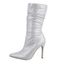 Damen High-Heel Stiefeletten - silver