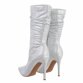 Damen High-Heel Stiefeletten - silver