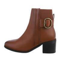 Damen High-Heel Stiefeletten - camel