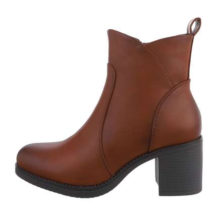 Damen High-Heel Stiefeletten - camel Gr. 40