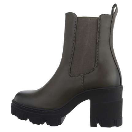 Damen High-Heel Stiefeletten - green