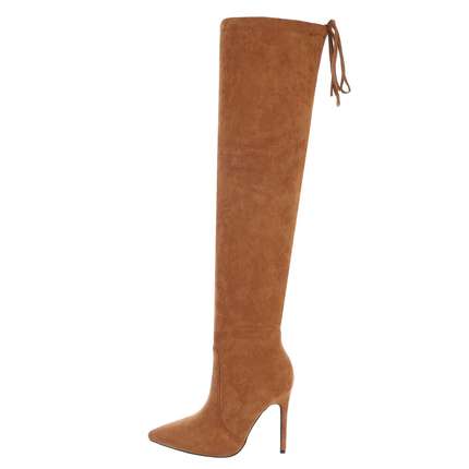 Damen Overknee-Stiefel - camel