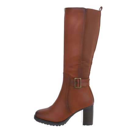 Damen High-Heel Stiefel - camel