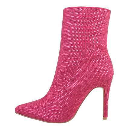 Damen High-Heel Stiefeletten - pink Gr. 36