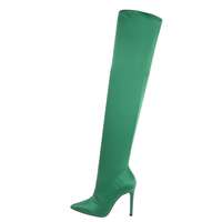 Damen Overknee-Stiefel - green