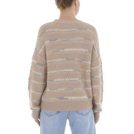 Damen Strickpullover von White ICY Gr. One Size - taupe