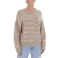 Damen Strickpullover von White ICY Gr. One Size - taupe