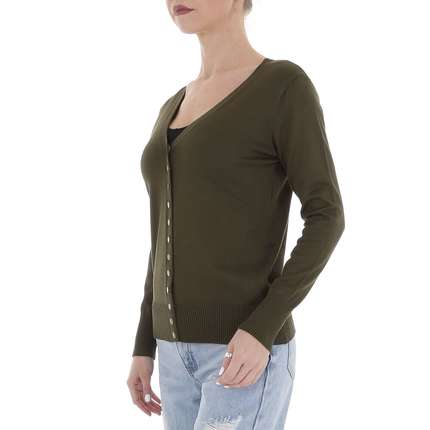 Damen Strickjacke von White ICY Gr. One Size - armygreen