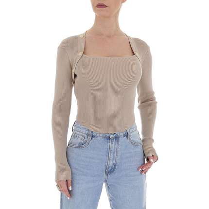 Damen Strickpullover von White ICY - taupe