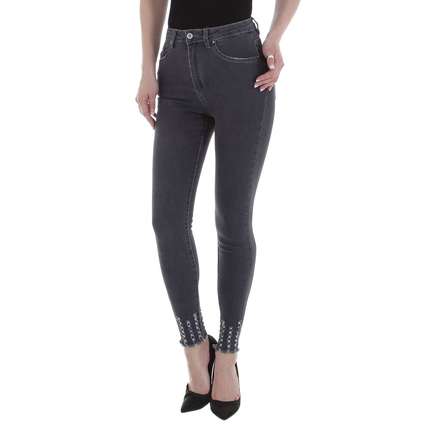 Damen High Waist Jeans von Laulia Gr. XS/34 - grey