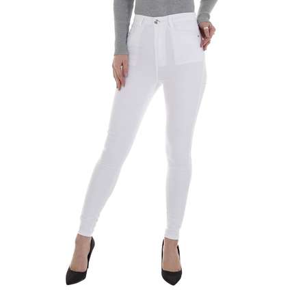 Damen High Waist Jeans von Laulia - white