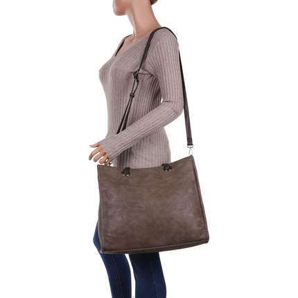 Damen Schultertasche - taupe