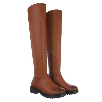 Damen Overknee-Stiefel - camel