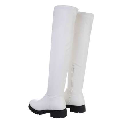 Damen Overknee-Stiefel - white