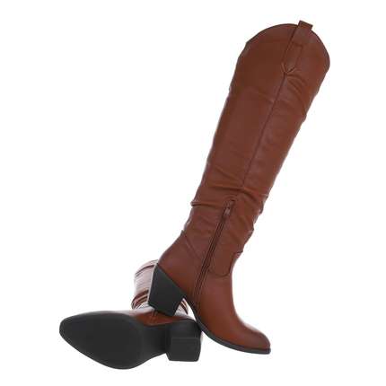 Damen Overknee-Stiefel - camel