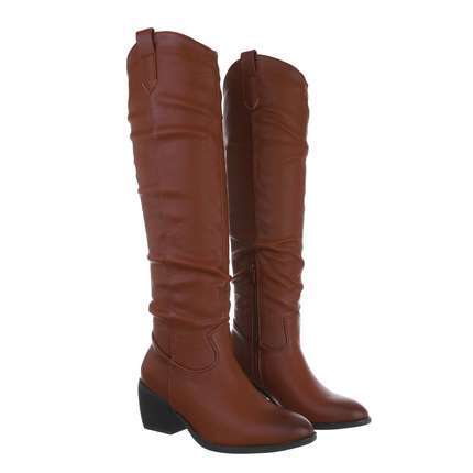 Damen Overknee-Stiefel - camel