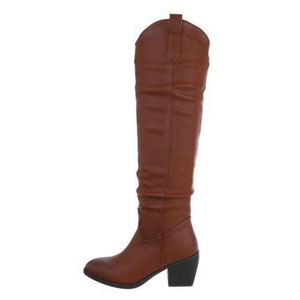 Damen Overknee-Stiefel - camel Gr. 38