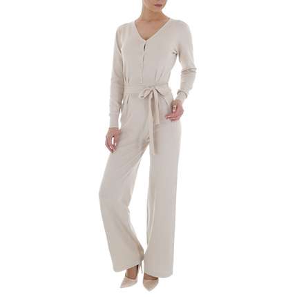 Damen Langer Jumpsuit von Emma & Ashley - beige