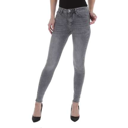Damen High Waist Jeans von Laulia Gr. S/36 - grey