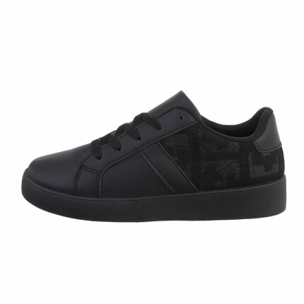Damen Low-Sneakers - allblack - 12 Paar