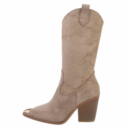 Damen Western- & Bikerboots - khakisuede