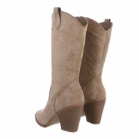 Damen Western- & Bikerboots - khakisuede