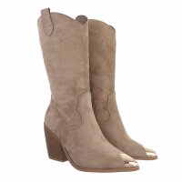 Damen Western- & Bikerboots - khakisuede