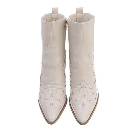 Damen Western- & Bikerboots - beigepu