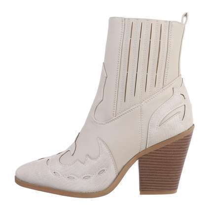 Damen Western- & Bikerboots - beigepu Gr. 40
