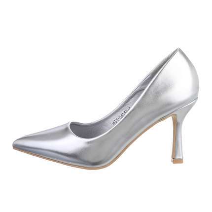 Damen High-Heel Pumps - silver Gr. 37