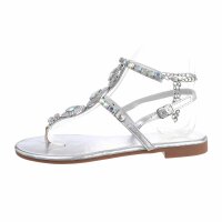 Damen Flache Sandalen - silver