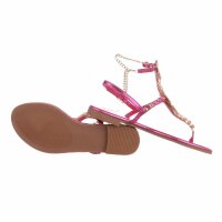 Damen Flache Sandalen - fushia