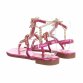 Damen Flache Sandalen - fushia