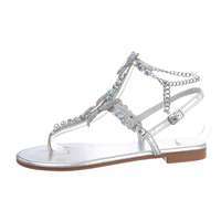 Damen Flache Sandalen - silver