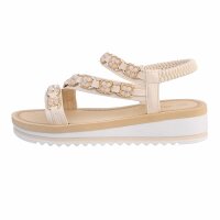 Damen Keilsandaletten - beige