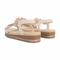 Damen Keilsandaletten - beige