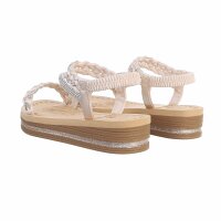 Damen Keilsandaletten - beige